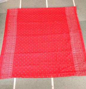 Vibrant Red Bandhani Print Saree