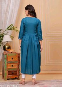 2-Kurtis&amp;1-SalwarCombo-Beautiful Pink&amp;TealBlue Ku