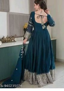 💙 Elegant Blue Anarkali Gown 💙