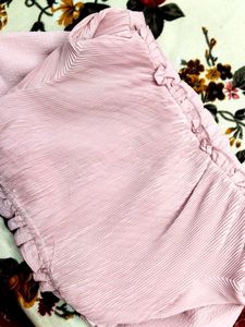 Pink Shein Ruffled V-Neck Top🌷