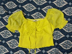 Bright Yellow Crop Top