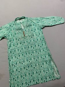 Green Printed Kurta