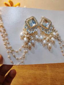 Elegant Pearl &amp; Crystal Drop Earrings