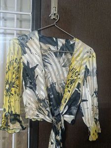 Boho Floral Print Knot Top