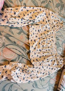 Cider Floral Print Cropped Top