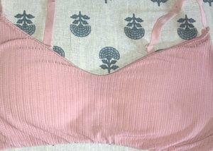 Pink Ribbed Bralette
