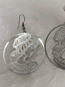 Vintage Style Cameo Hoop Earrings