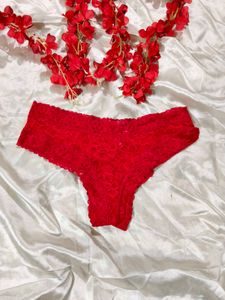 Red Lace Thong Panty