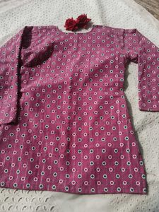 Pink Printed short kurti