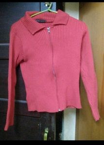 Ribbed Zip-Up Sweater