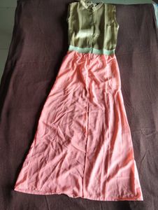 Elegant Pink Palazzo Pants with Golden Top
