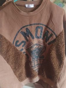 Brown Graphic Print Sweatshirt