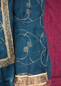 Elegant Teal Embroidered Lehenga Set