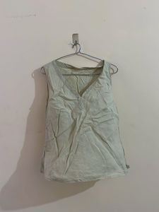 Light Green Sleeveless V-Neck Top