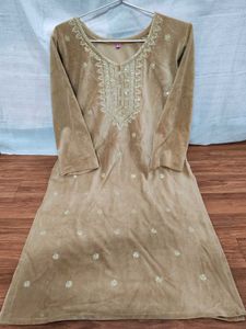 Velvet Kurti Embroidery Work