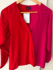 Chic Color Block V-Neck Top