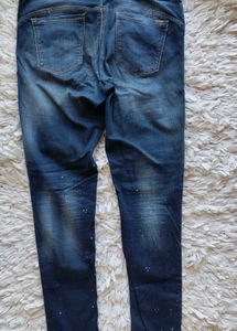 👖Flying Machine Blue Jeans with Paint Splatter
