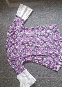 Boho Floral Print Tunic Top
