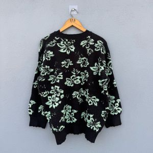 Floral Print Pullover Sweater