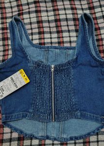 Zudio Denim Corset Crop Top