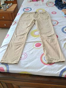 women's cream colour cotton pant