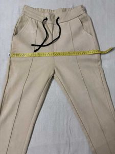 Korean Beige Drawstring Pants