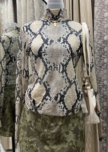 H&M Snakeskin Print Turtleneck Top