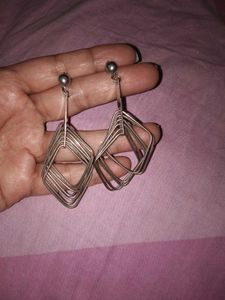Steel Earrings Geometrical Shape,  New