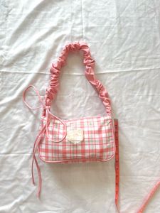 Cute Pink Plaid Shoulder Bag
