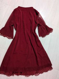 Burgundy Ruffled Dress