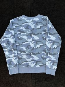 Stylish Blue Camo Crewneck Sweatshirt