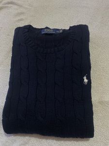 RALPH LAUREN Men's Navy Cable Knit Sweater