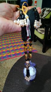 JWELLARY SET(Black peral har with earings)