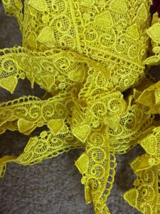 Vibrant Pink&amp; Lace Yellow Trim 6 MTR  Each