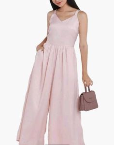 Elegant Pink Jumpsuit - Wide Leg