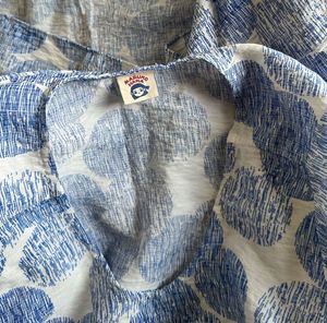 Blue &amp; White Polka Dot Top