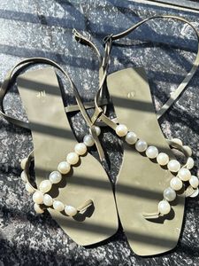 H&M Barely There Flats With Pearls Size 36