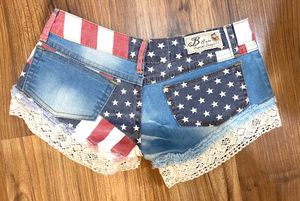 Ruffle Denim Shorts