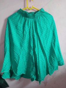 Green Ethnic Skirt with Tassel Detail