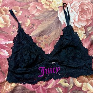 Juicy Couture Black Lace Bralette Small