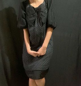 y2k gothic polka dot bow Dress🗝️🦢