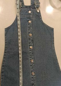Denim Button-Front Pinafore Dress