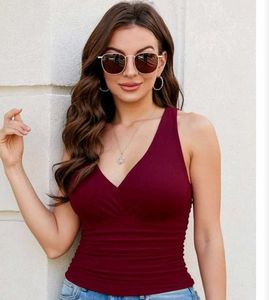 Elegant Halter Neck Wine Red Top