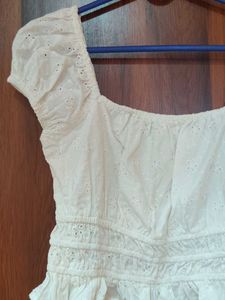 White Eyelet Puff Sleeve Top