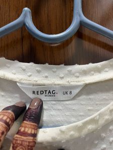 Cream Textured Puff Sleeve Top