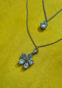 Flower Crystal Necklace &amp; Bracelet NEW UNUSED 🆕