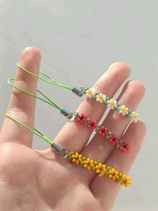 Cute Beaded Flower Phone Charms