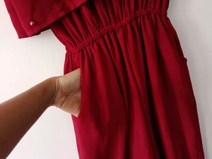 Womens Maroon Jumpsuit