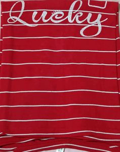 Red Striped "Happy Go" T-Shirt