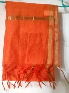 Vibrant Orange Silk dupatta